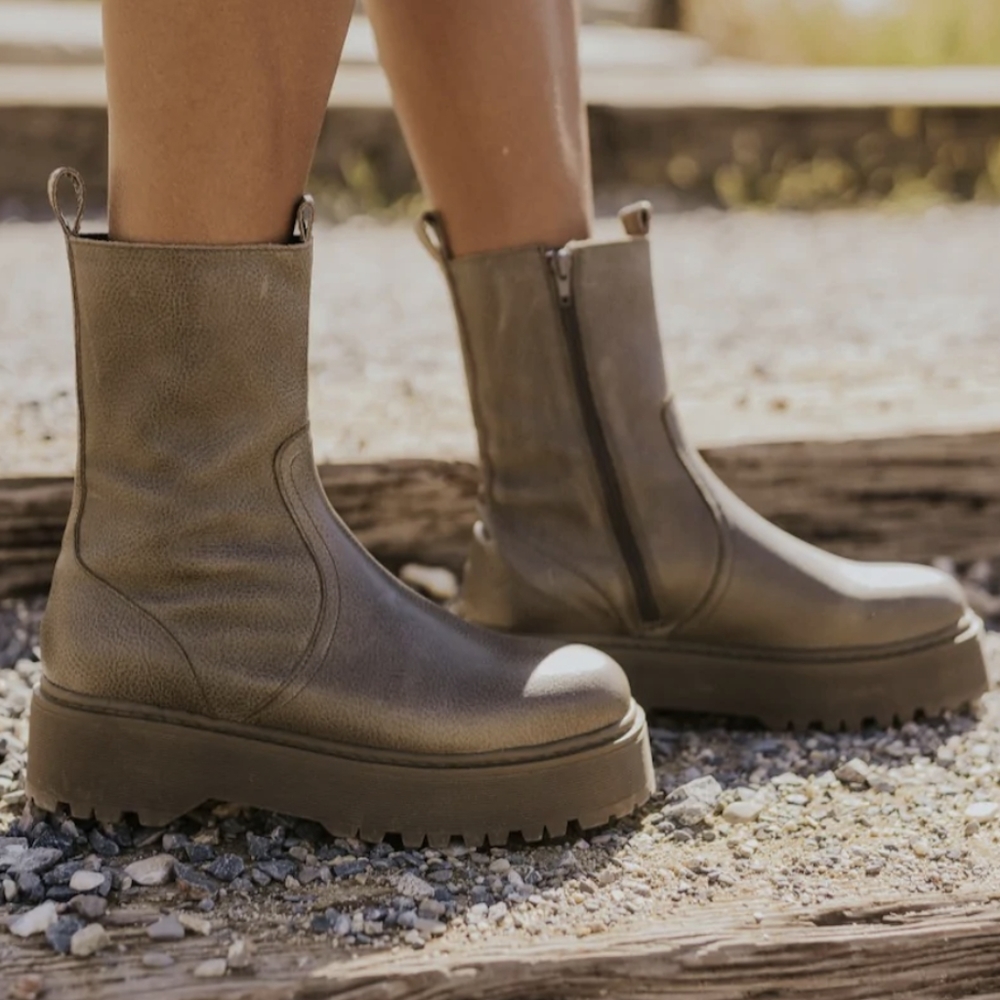 Roolee Leather Platform Boots - image 2